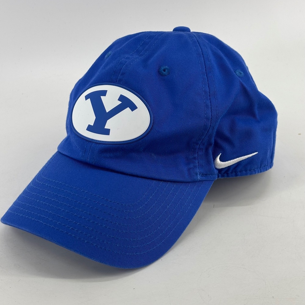 Nike BYU Cougars Hat Mens M/L Blue Adjustable Club Cap Brigham Young NCAA Hat